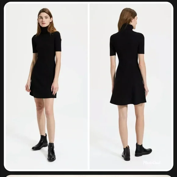 Theory | Dresses | Mint Condition Theory Black Turtleneck Dress Small |  Poshmark